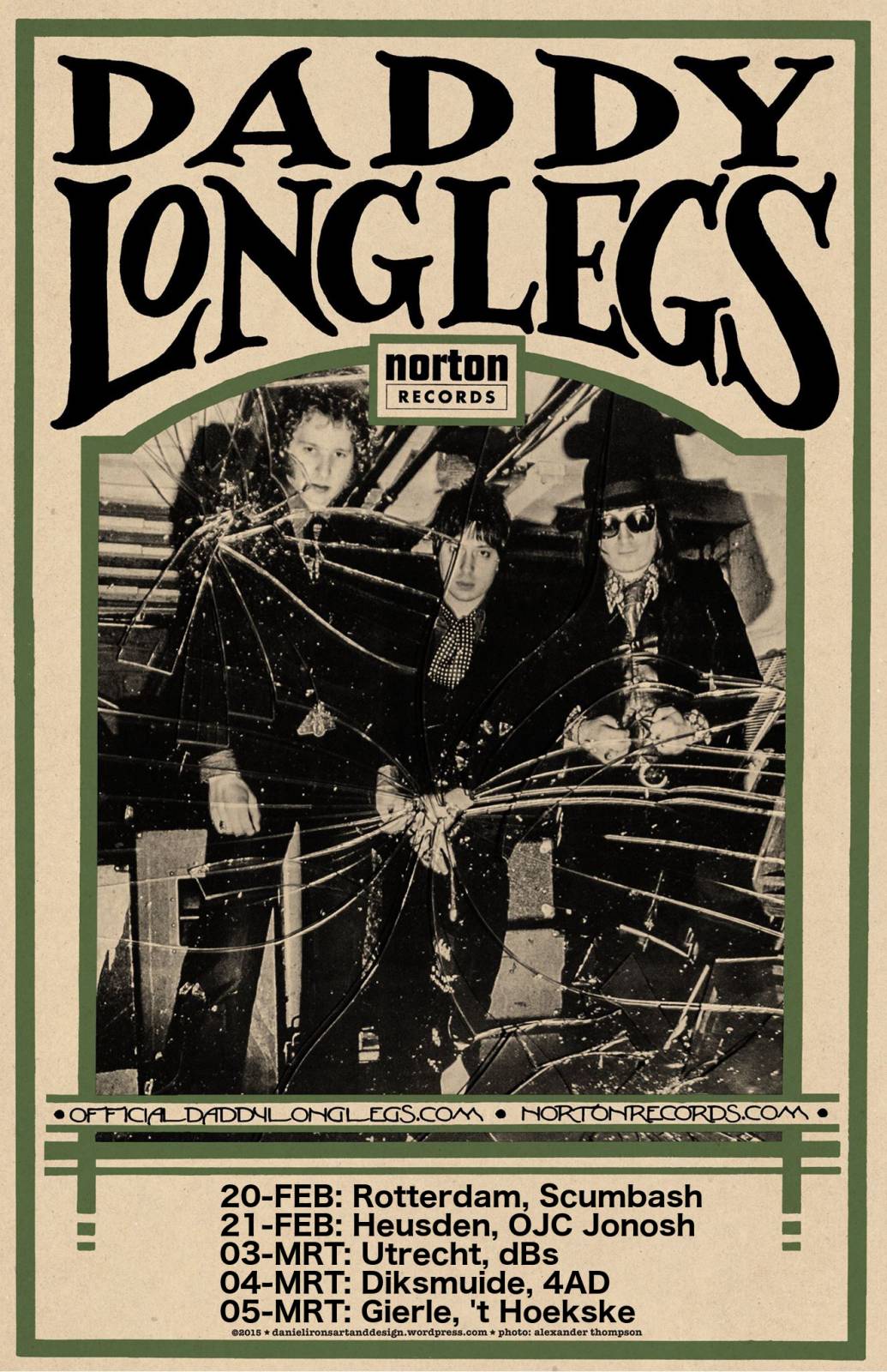 Daddy Long Legs' five Benelux shows in February and March
